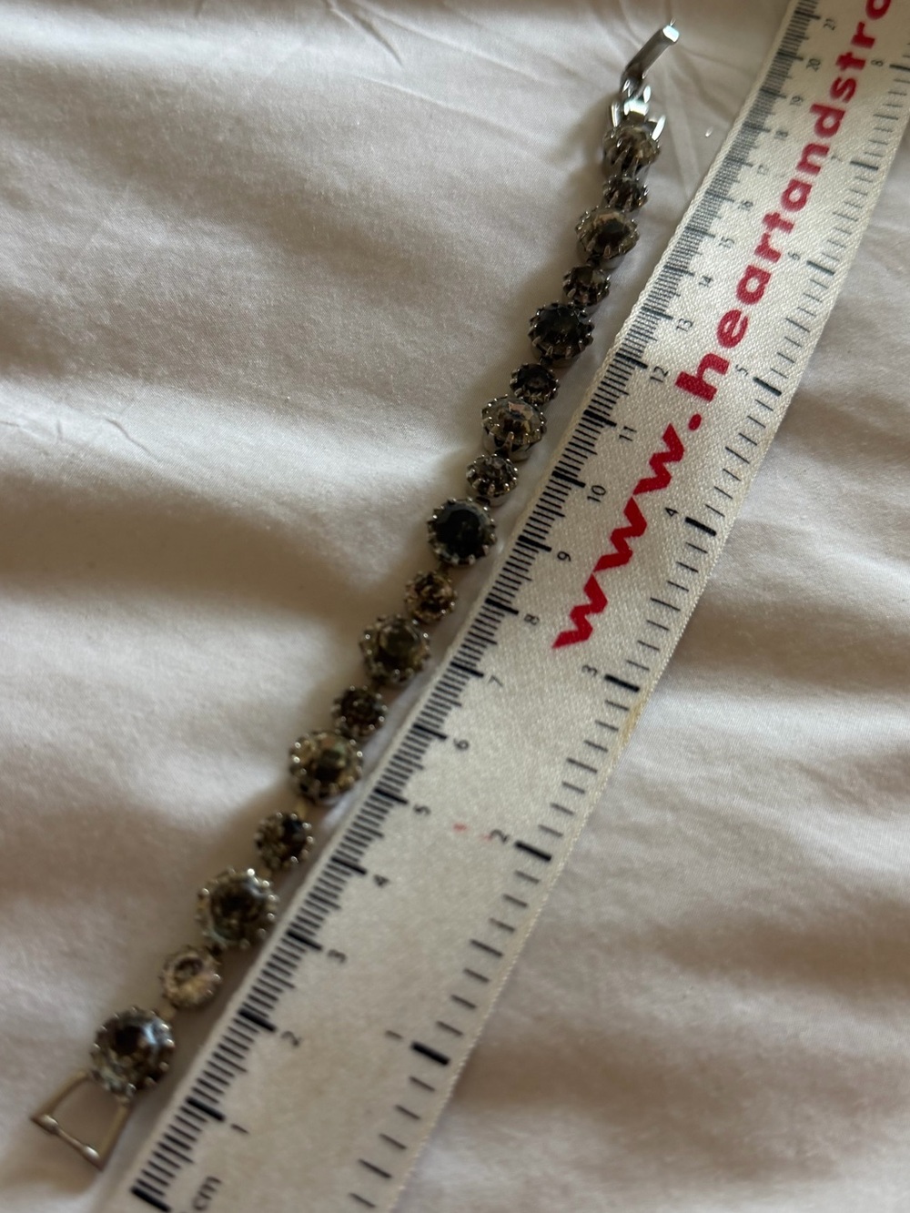 Albert Weiss Vintage 1940s 1950s 1960s Iridescent Silver Crystal Tennis Bracelet - Picture 3 of 6